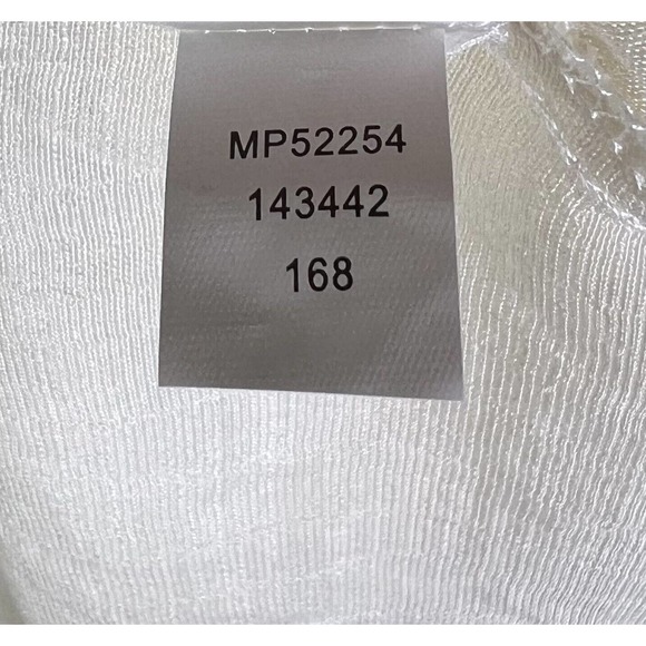 Melissa Paige Linen Blend Asymmetrical Oversize Short Sleeve Top Medium Cream - Picture 5 of 15